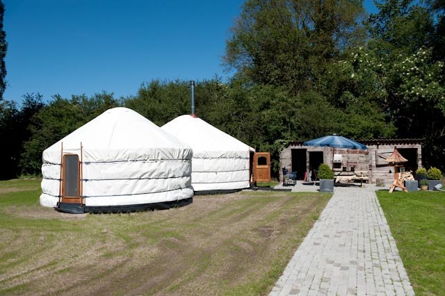 Customisation combining two yurts into a spacious living space