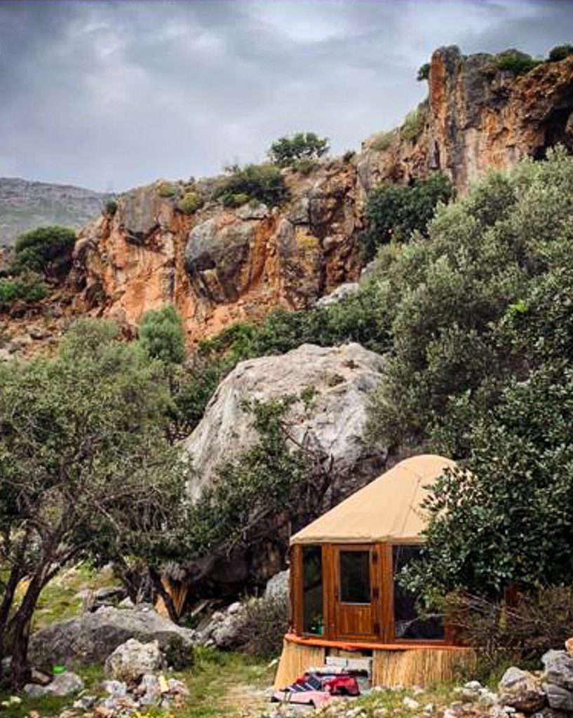 Handgefertigte Yurt-Workshop-Jurte in Griechenland