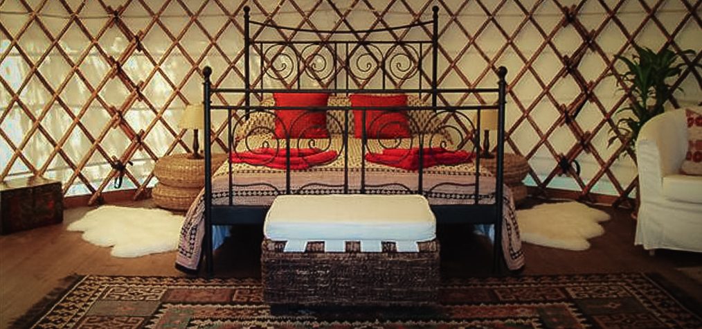 Interior of a handcrafted Yurt Workshop yurt