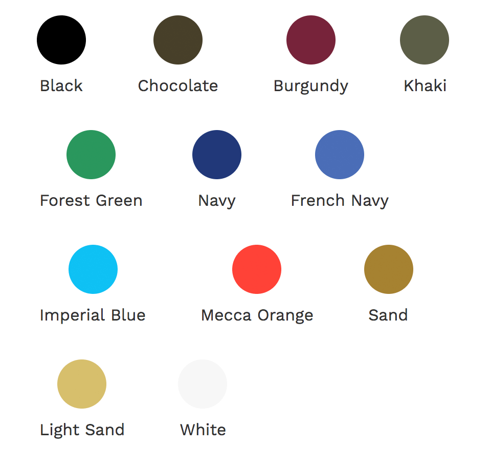 Canvas Color Chart