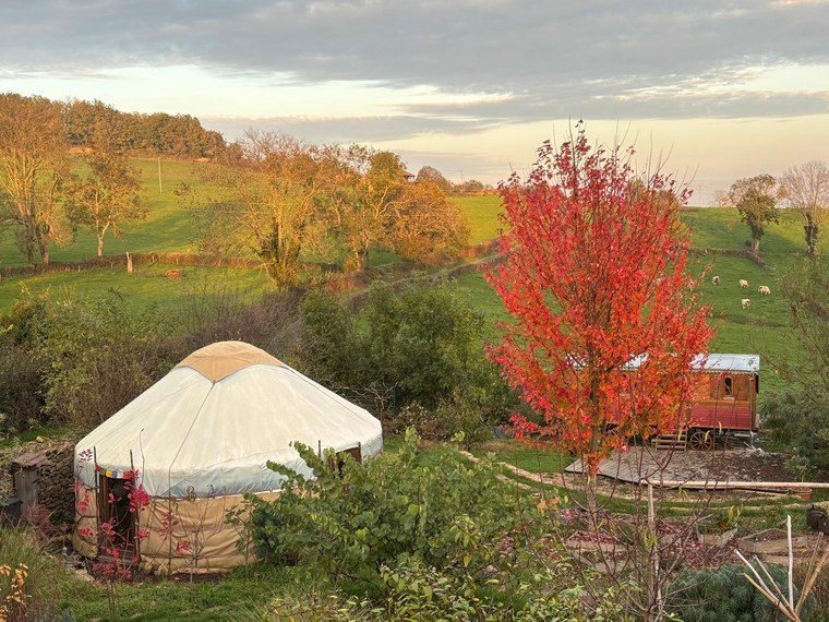 Yurt Workshop yurt in an autumn landscape