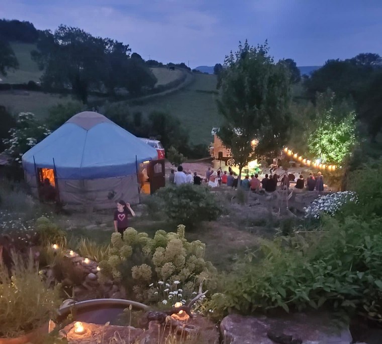 Yurt Workshop yurt during an evening gathering