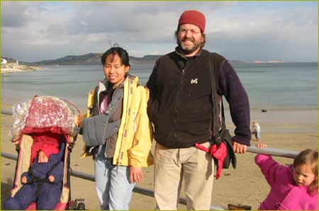 Rob and Ratna Matthews with their young family around the time Yurt Workshop began