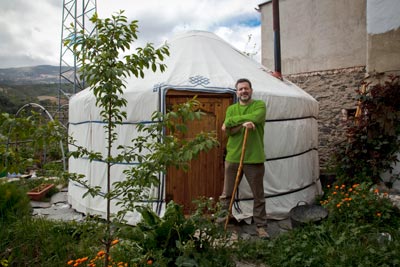 Weatherproof canvas covered yurt